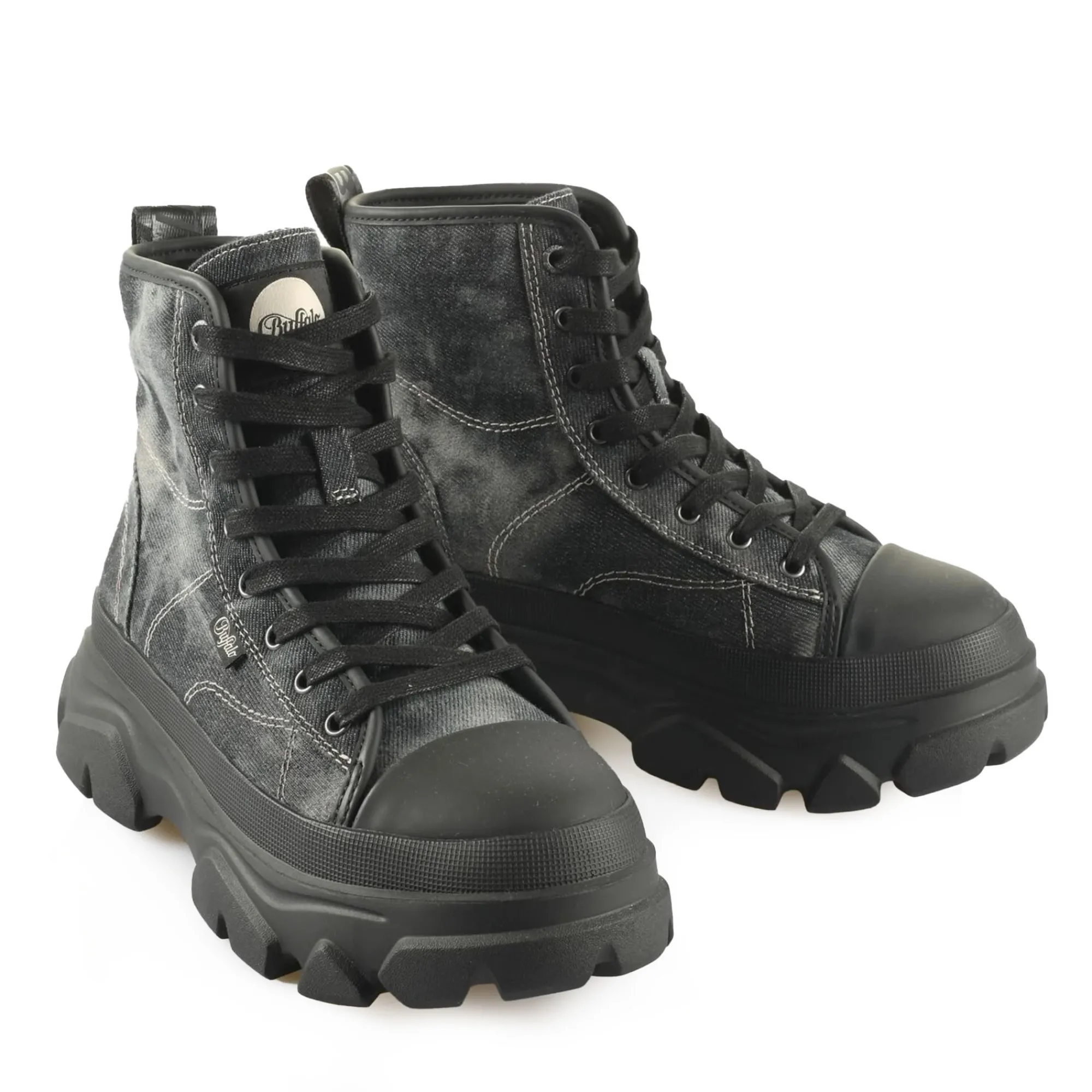 Buffalo Buty Wegańskie|Platformy>1622512 CADE LACE UP HI DARK GREY