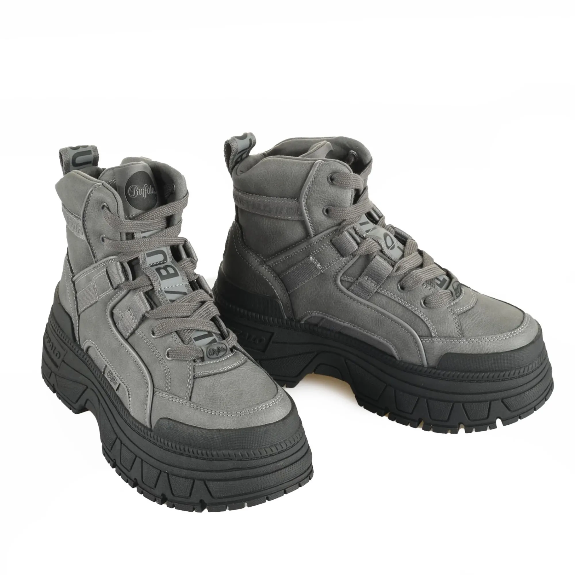 Buffalo Buty Wegańskie|Botki>1622522 FUSION HYB MID GREY