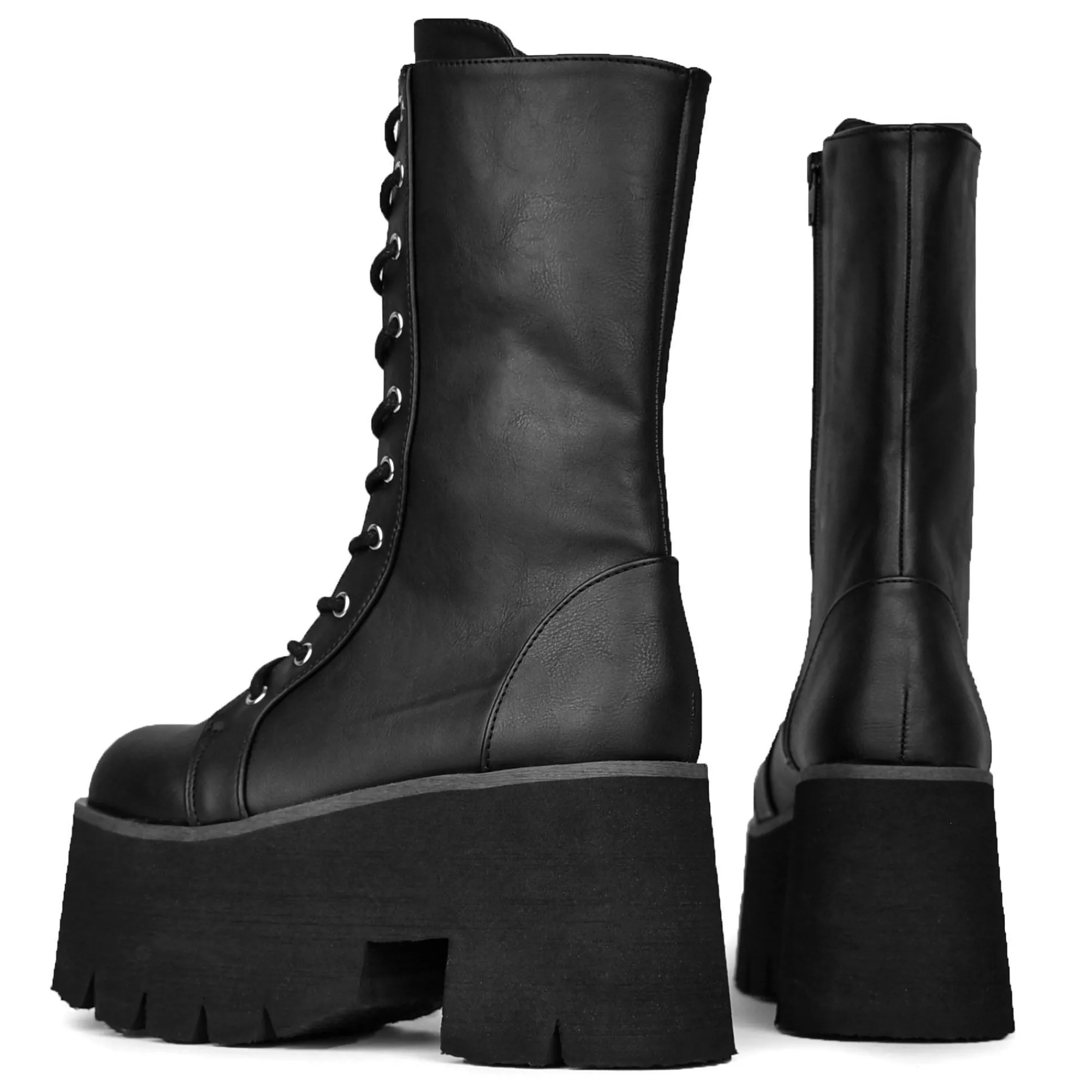 DemoniaCult Buty Wegańskie|Platformy>ASHES-105 Black