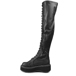 DemoniaCult Buty Wegańskie|Kozaki>EMILY-375 Black