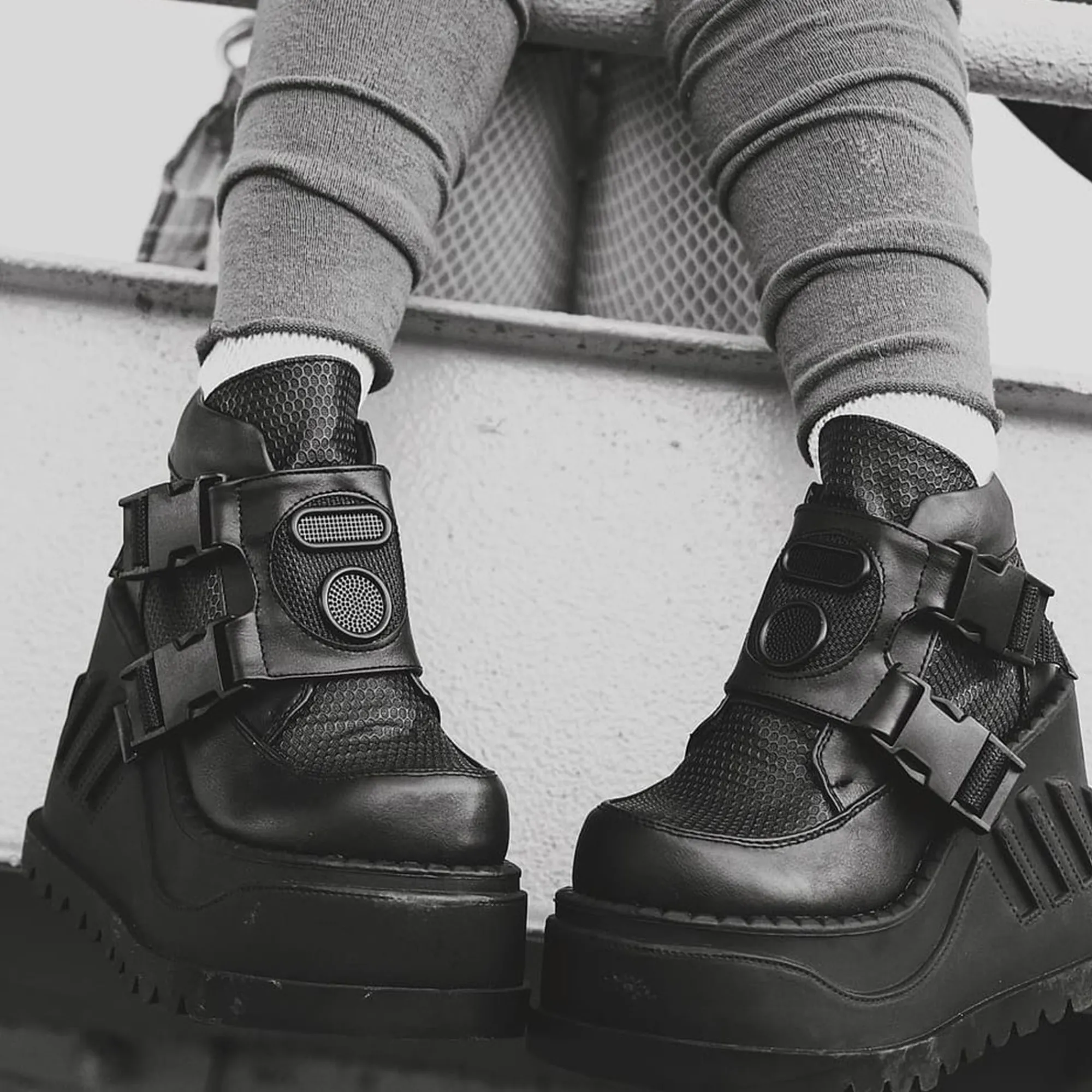 DemoniaCult Buty Wegańskie|Platformy>STOMP-15 BLACK