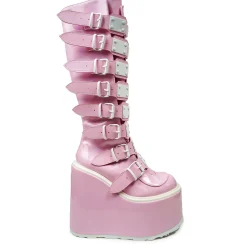 DemoniaCult Buty Wegańskie|Platformy>SWING-815 Baby Pink Hologram