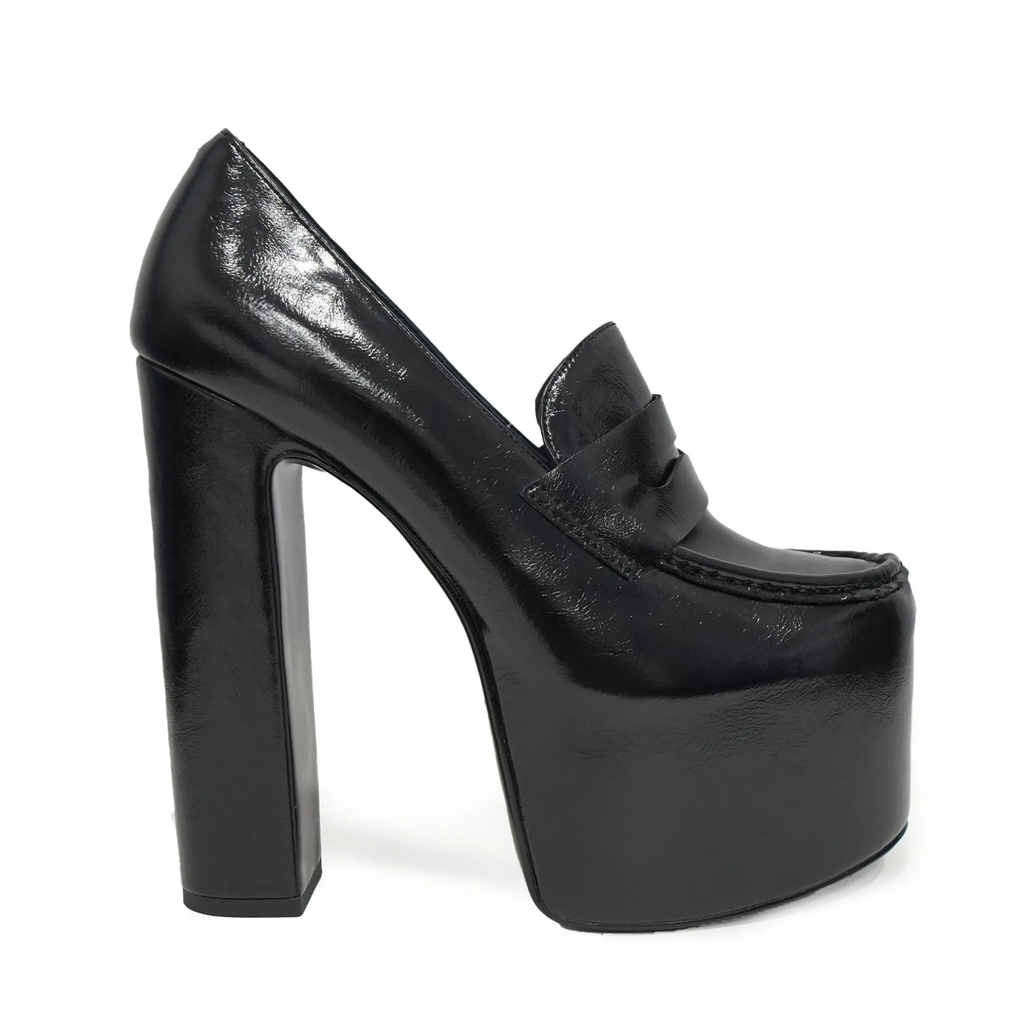 Jeffrey Campbell Nowości|Platformy>LONG-LAST U222-01 BLACK CRINKLE PATENT
