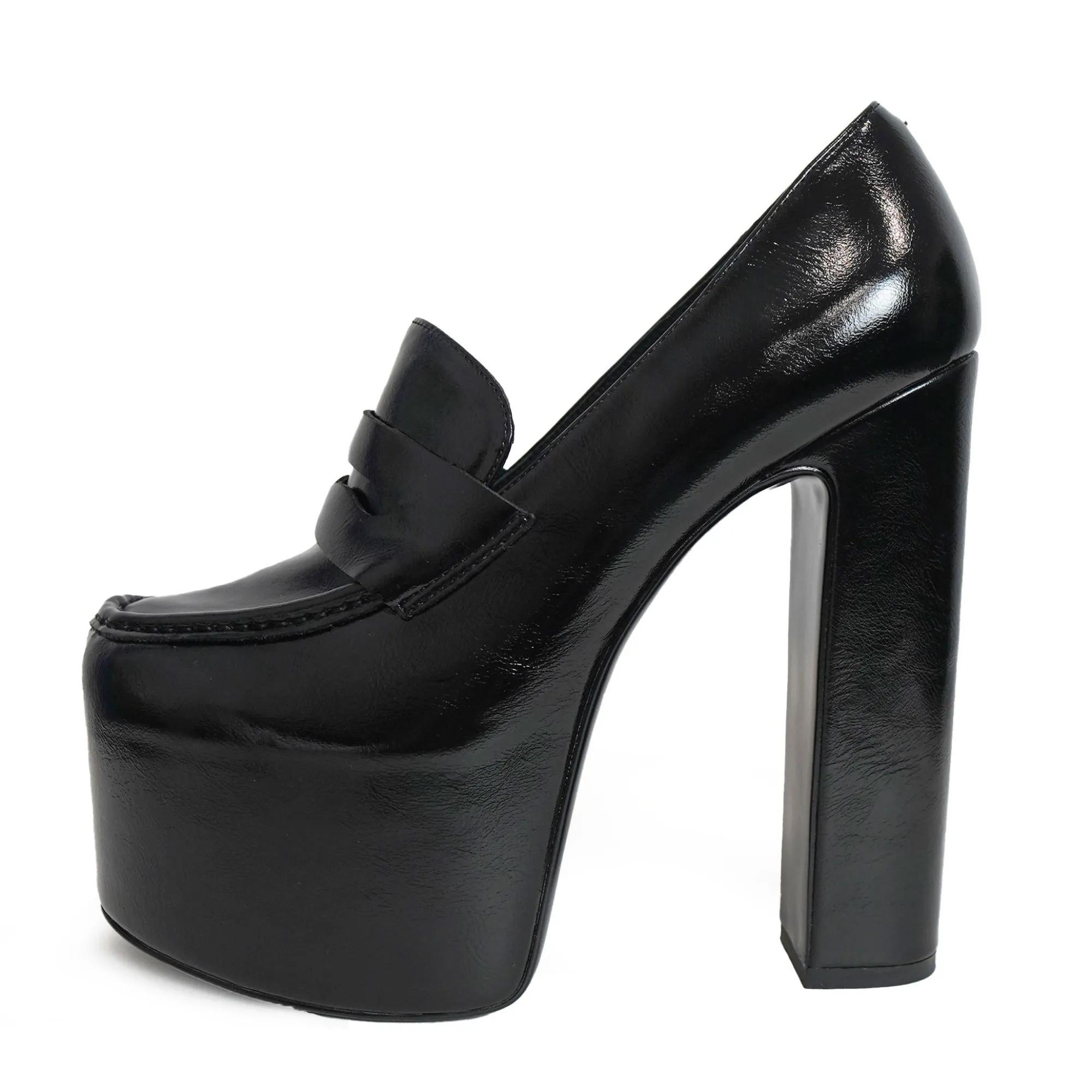 Jeffrey Campbell Nowości|Platformy>LONG-LAST U222-01 BLACK CRINKLE PATENT