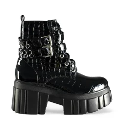 Koi Footwear Platformy|Botki>AW5 CROCK BLACK PATENT