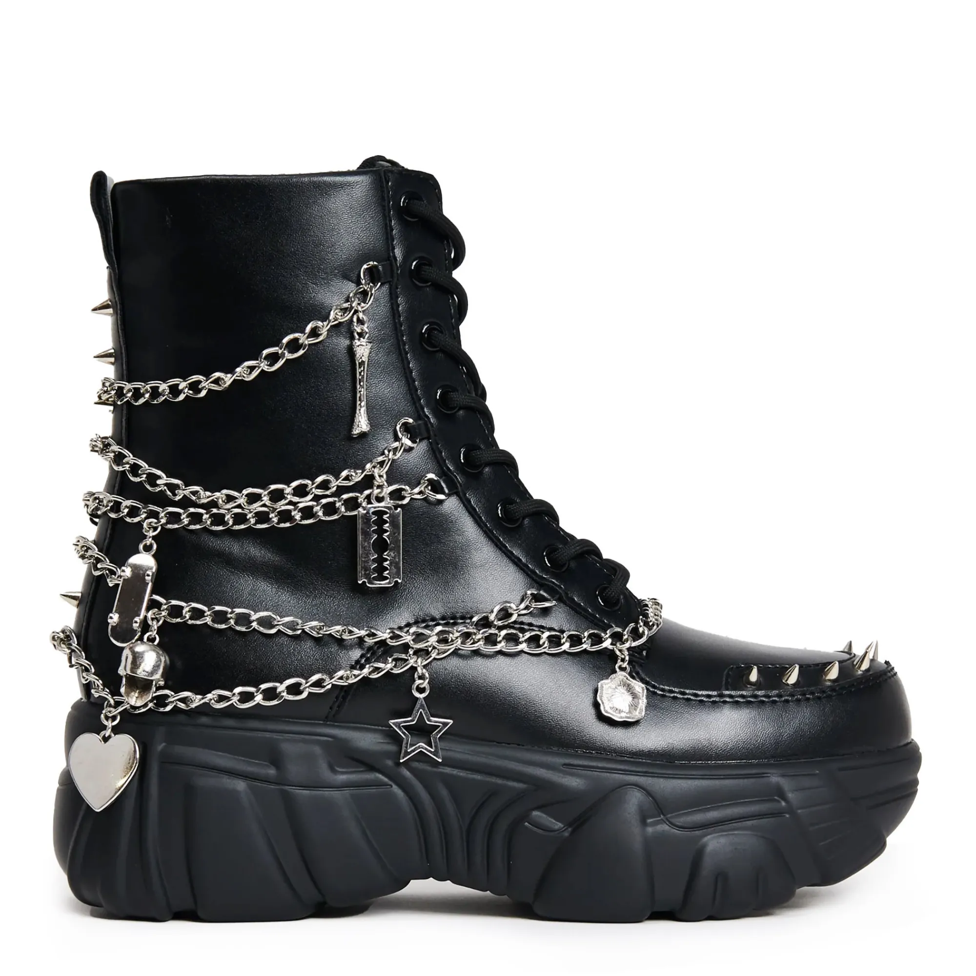 Koi Footwear Platformy|Półbuty>BONED CATCH BLACK