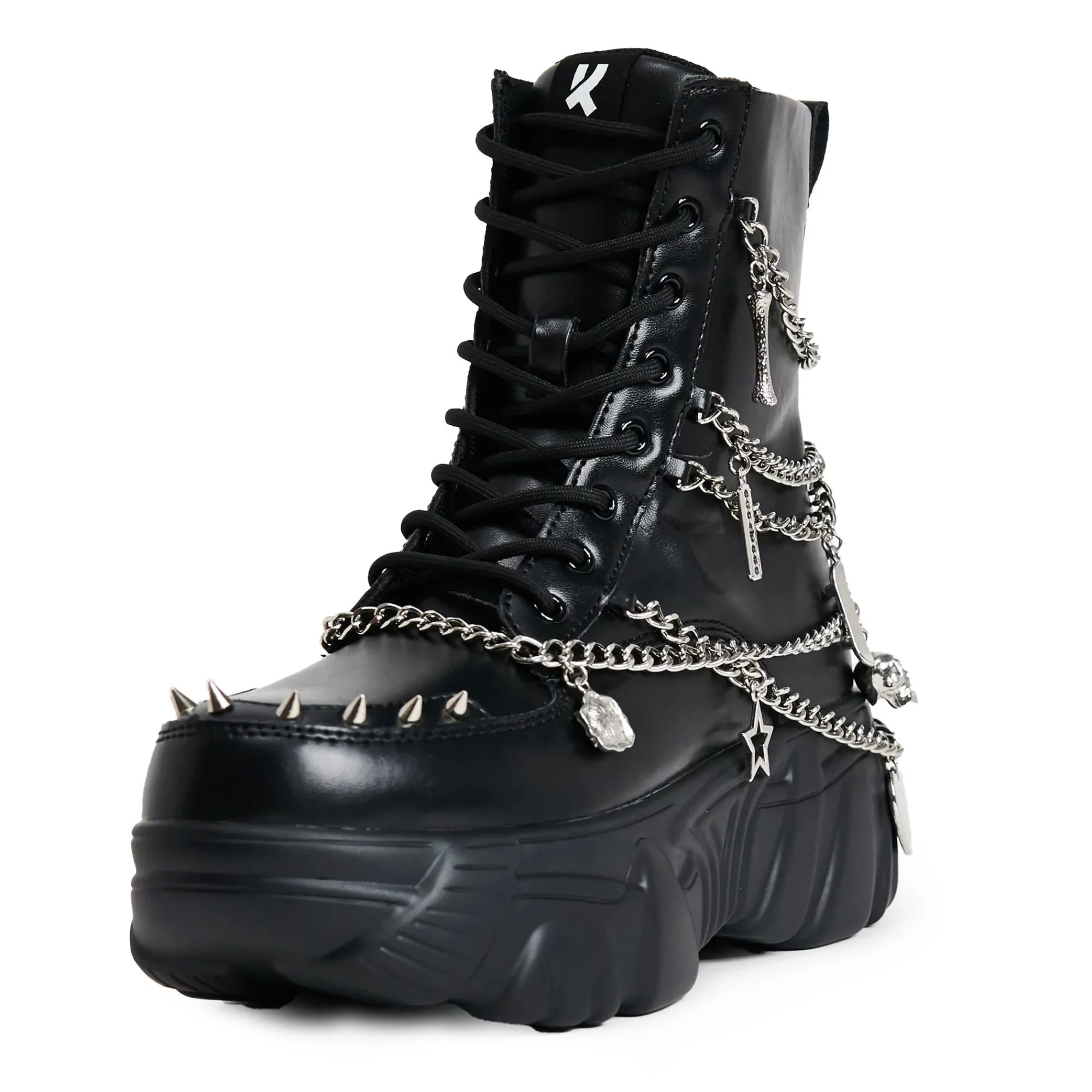 Koi Footwear Platformy|Półbuty>BONED CATCH BLACK