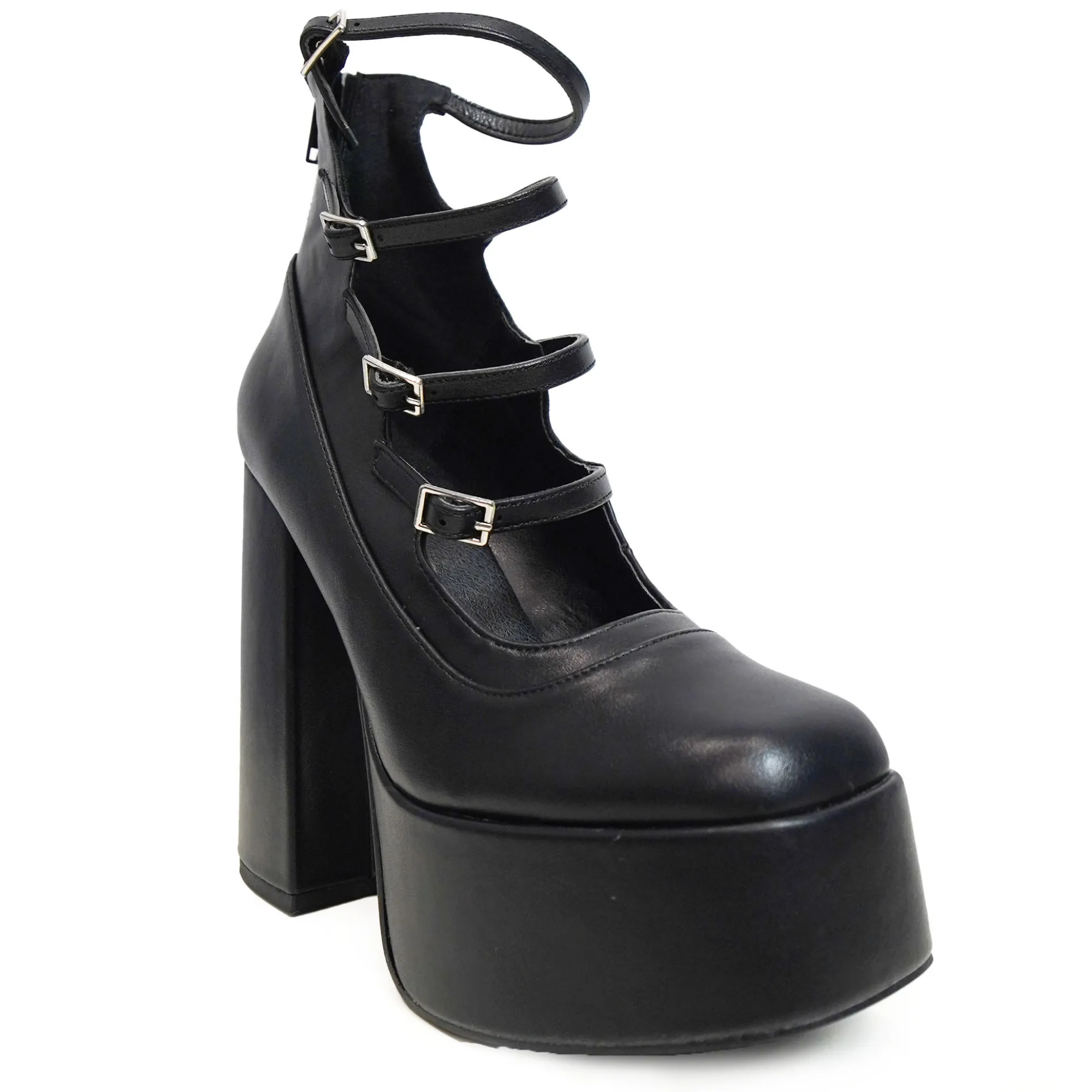 Koi Footwear Nowości|Botki>GURREN STRAPPY PLATFORM BLACK